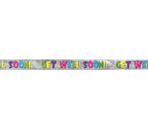 Foil Bright Get Well Soon Banner (12 ft)