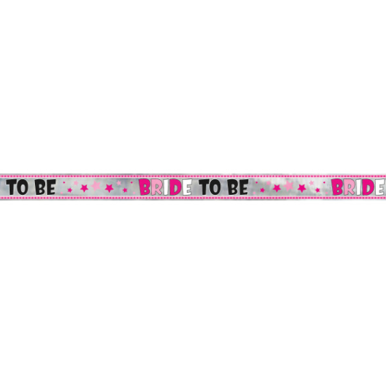 Foil Pink Stars Bride to Be Banner Long Fold - (12 ft)