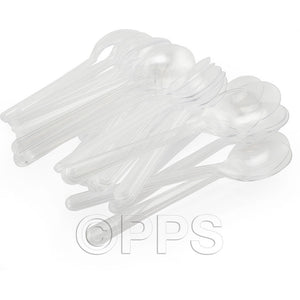 Cutlery Heavy Duty Plastic Spoons Clear (50 Pack)