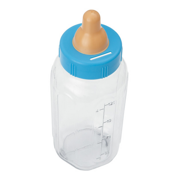 Blue Baby Bottle Bank (11")