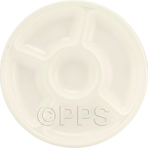 Plates Plastic Snack tray White - 5 compartment