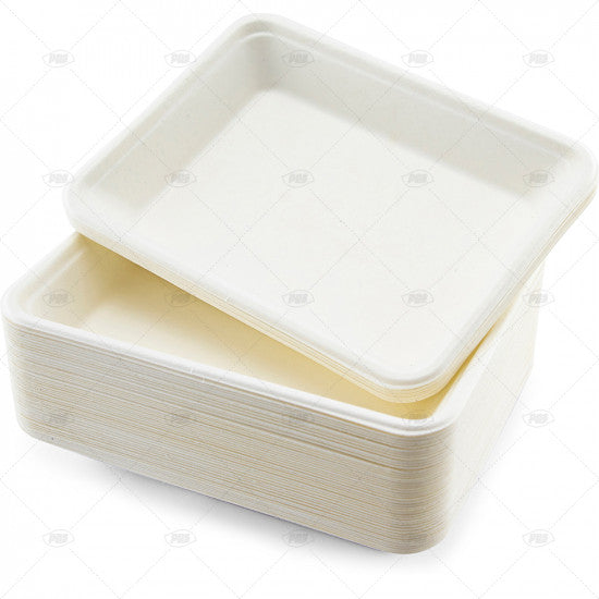 Plates Bagasse Chip Tray - 195x145x25mm - (50 Pack)
