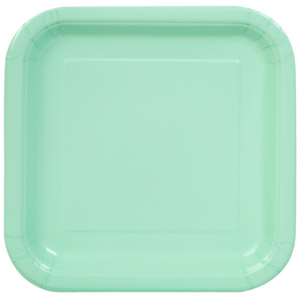 Mint Solid Square 9" Dinner Plates (14 Pack)