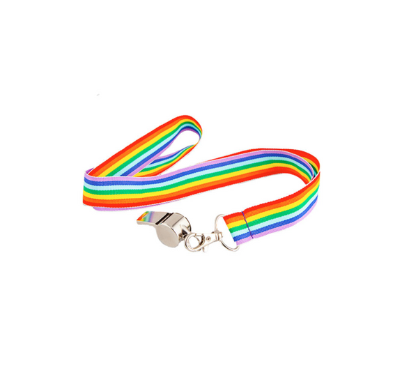 Whistle on Rainbow Lanyard