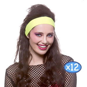 80's Headband - Neon Yellow