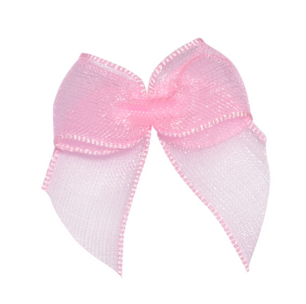 SELF ADHESIVE BOWS PINK (12 Pack) (35X35MM)