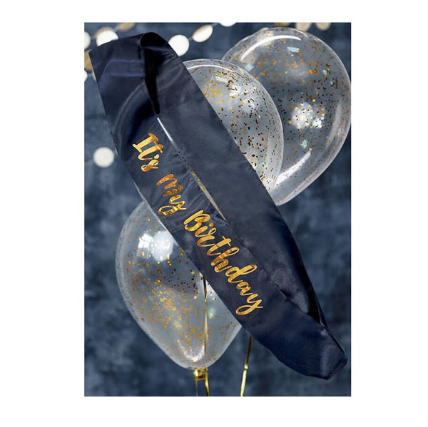 Navy Its My Birthday Sash