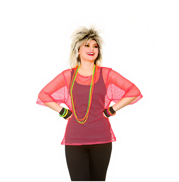 80's Mesh Top - Neon Pink