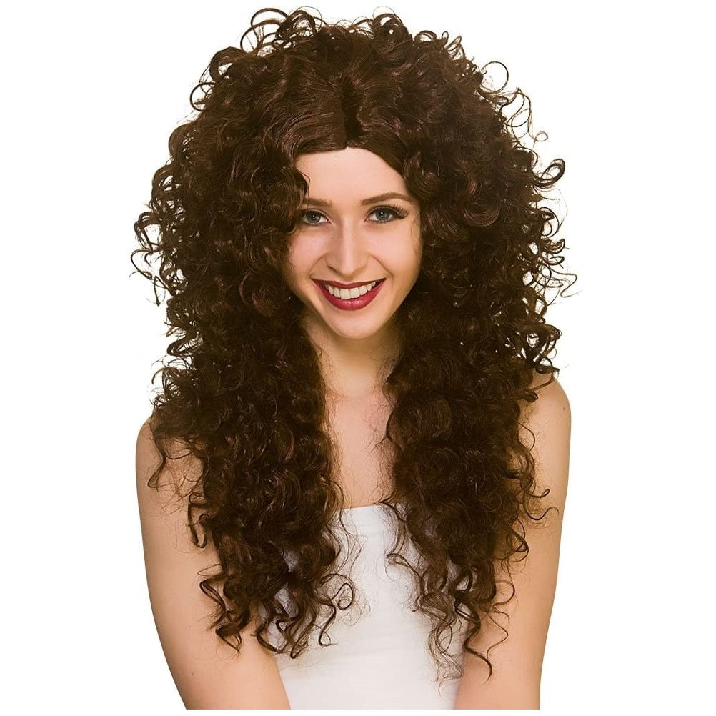 Long brown curly shop wigs for sale