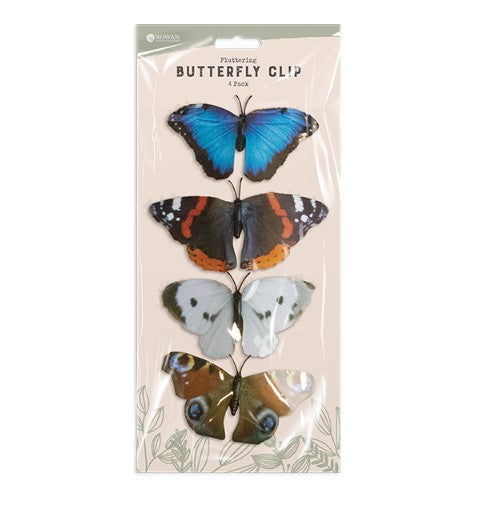 Fluttering Butterfly Decorations on Clip (4 Pack)