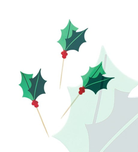 Holly Food Picks - (12 Pack)