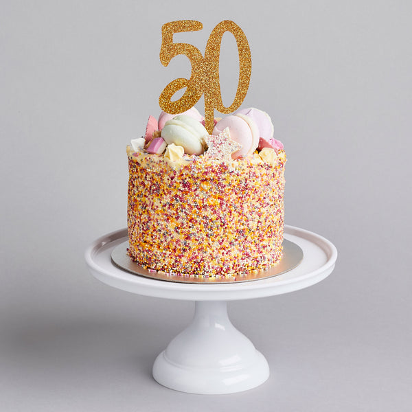 GOLD GLITTER ACRYLIC '50' CAKE TOPPER