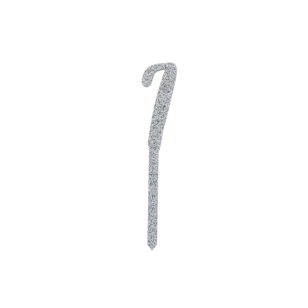 SILVER ACRYLIC 'NO.7' CAKE TOPPER