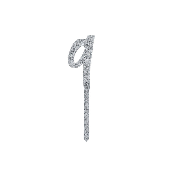 SILVER ACRYLIC 'NO.9' CAKE TOPPER