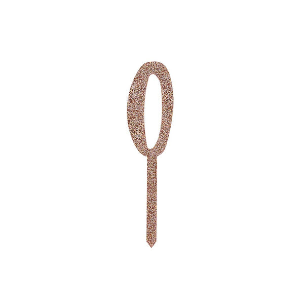ROSE GOLD ACRYLIC 'NO.0' CAKE TOPPER