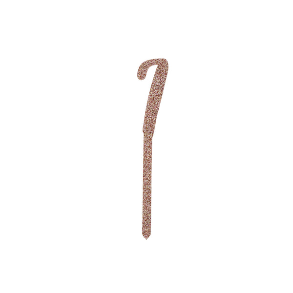 ROSE GOLD ACRYLIC 'NO.7' CAKE TOPPER