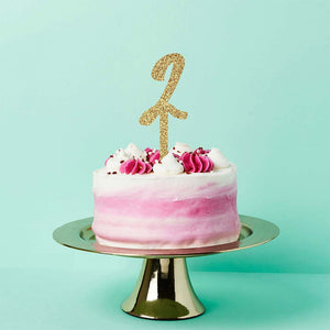 GOLD ACRYLIC 'NO.2' CAKE TOPPER