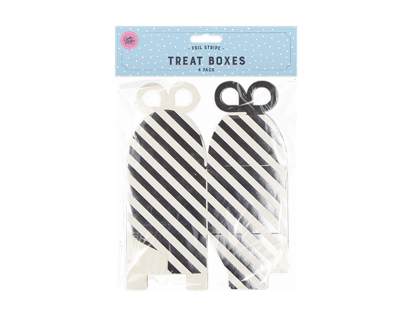 Foil Stripe Treat Boxes (4 Pack)