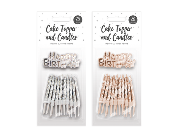 Metallic Cake Topper & Candles