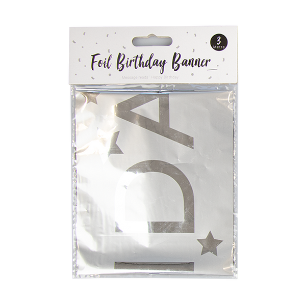 Metallic Foil Happy Birthday Banner (3m)