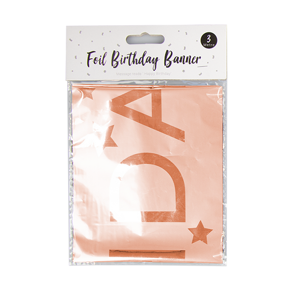 Metallic Foil Happy Birthday Banner (3m)