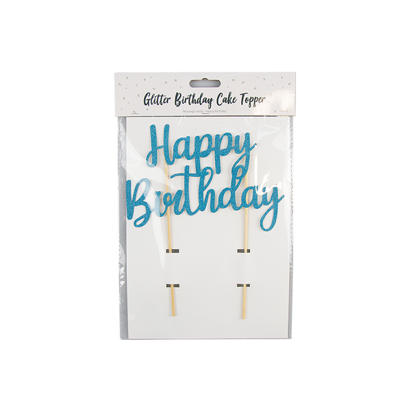 Bright Glitter Happy Birthday Cake Topper
