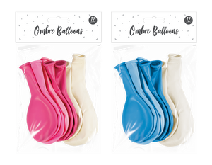 Bright Metallic Ombre Balloon (12 pack)