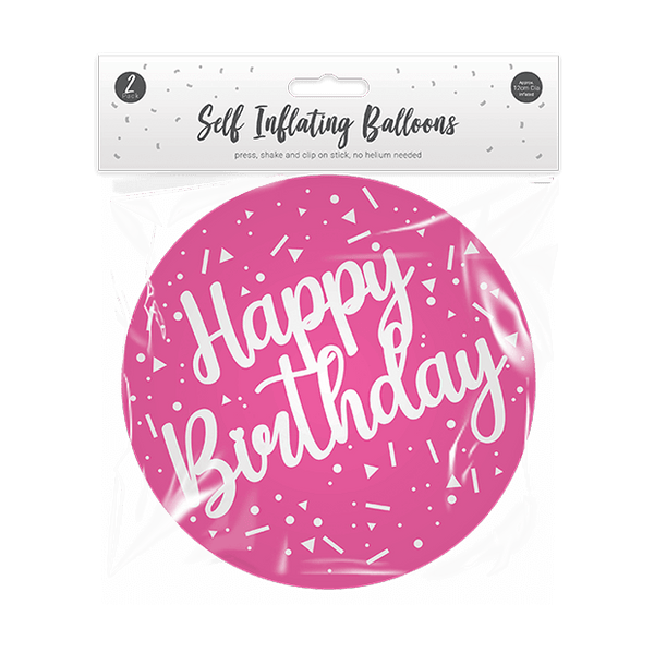 Bright Metallic Self Inflating Balloon (2 Pack)