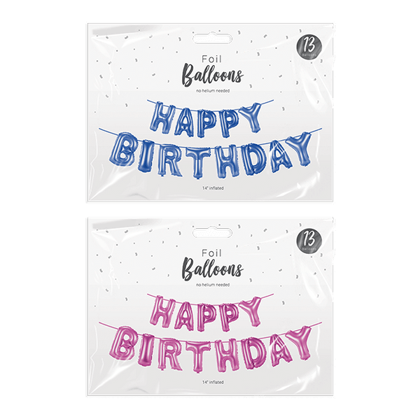 Bright Happy Birthday Foil Balloons