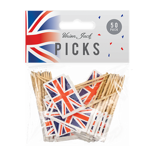 Union Jack Printed Picks (50 Pack)