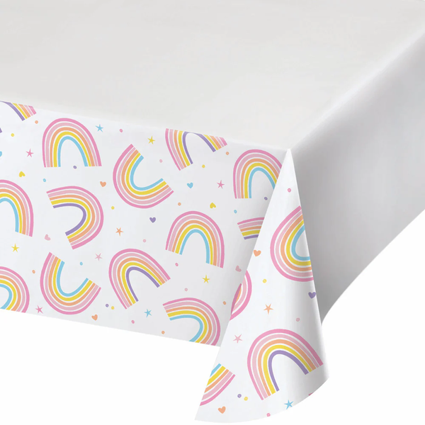 Celebrations Value Happy Rainbow Plastic Tablecover Border Print (137 x 274cm)