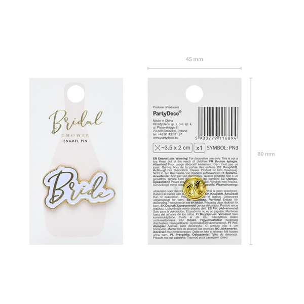 Bride Enamel Pin (3.5x2cm)