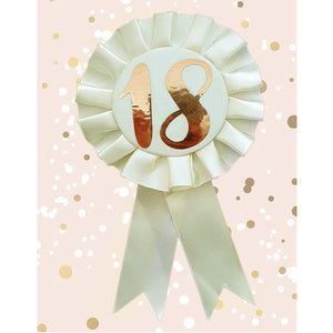 Cream & Gold 18th Rosette Badge