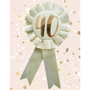 Cream & Gold 40th Rosette Badge