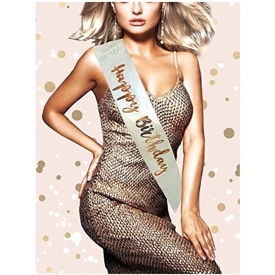 Cream & Gold Birthday Girl Sash