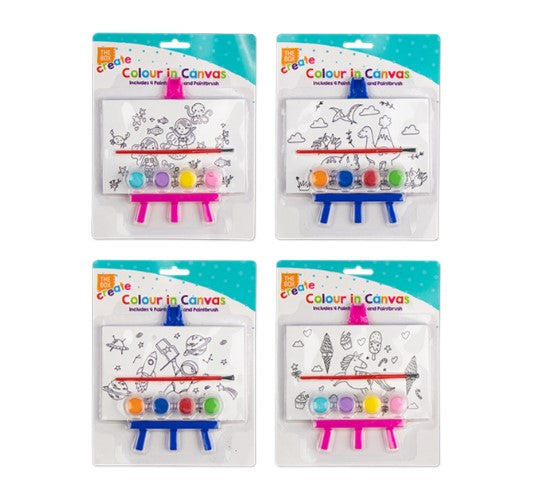 Mini Kids Colour In Canvas in 4 Assorted Designs