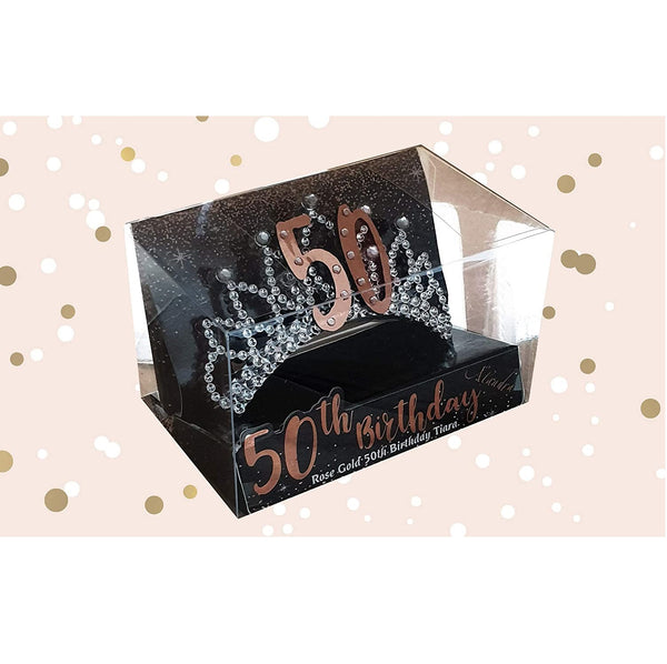 50th Gold Boxed Birthday Tiara