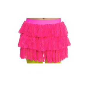 80's Lacy Ra-Ra Skirt - Hot Pink