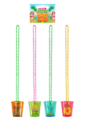 Hawaiian Shot Glasses with Necklaces
