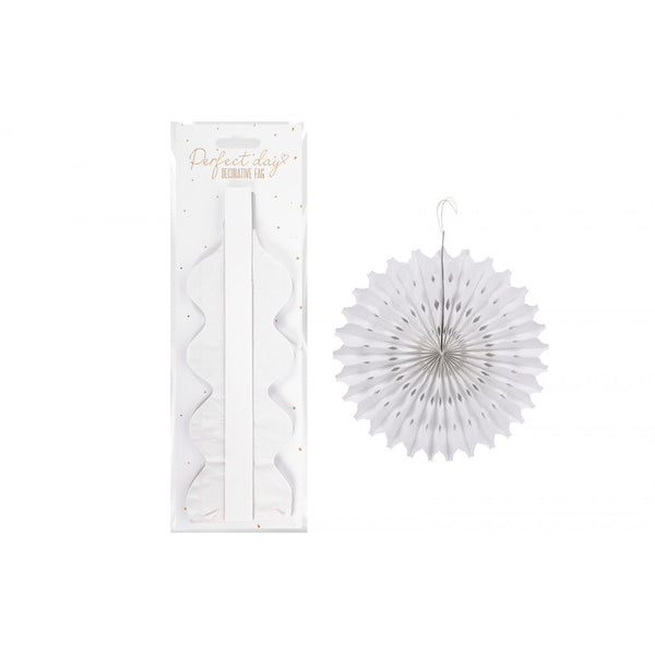 WHITE DECORATIVE TISSUE FAN