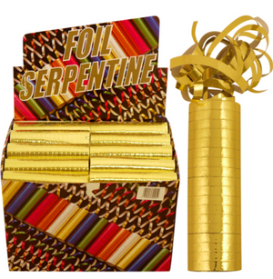 Gold Foil Serpentine Party Streamers (18 throws)