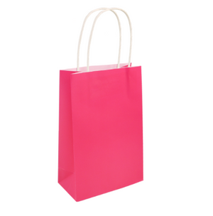 Hot Pink Paper Party Bag with Handles