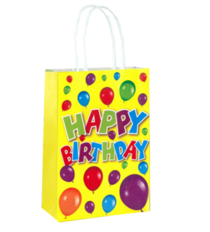 Happy Birthday Paper Party Bag with Handles