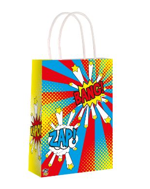 Comic Bags Paper Party Bags With Handles (14X21X7cm)