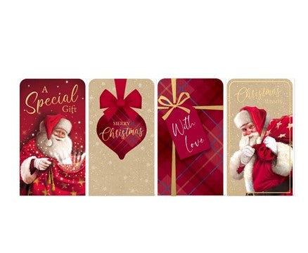 Money Wallets XMAS Trad - (4 Pack)