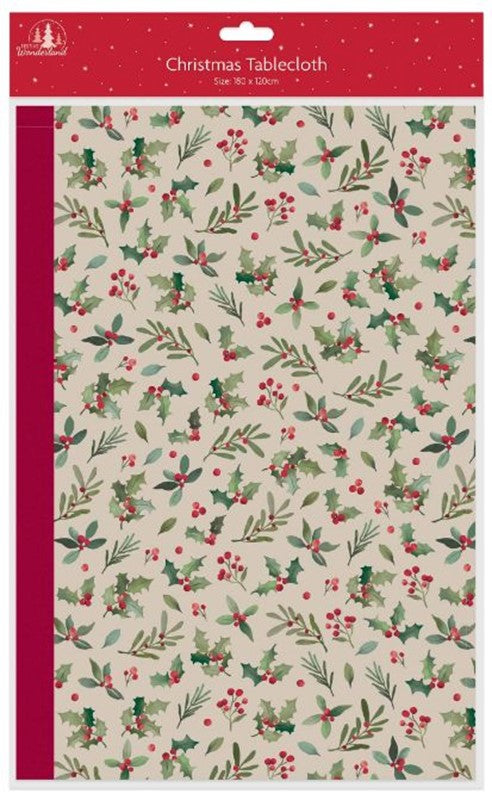 Party XMAS Paper Table Cover Trad (109 x 160cm)