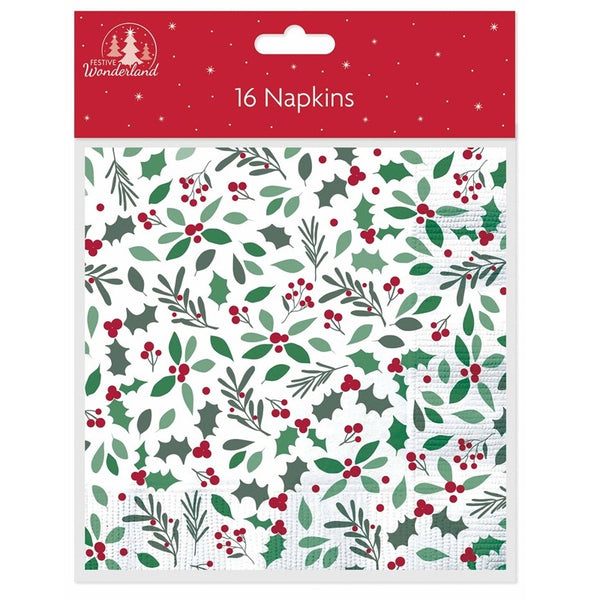 Party XMAS Paper Napkins - Trad (16 Pack)
