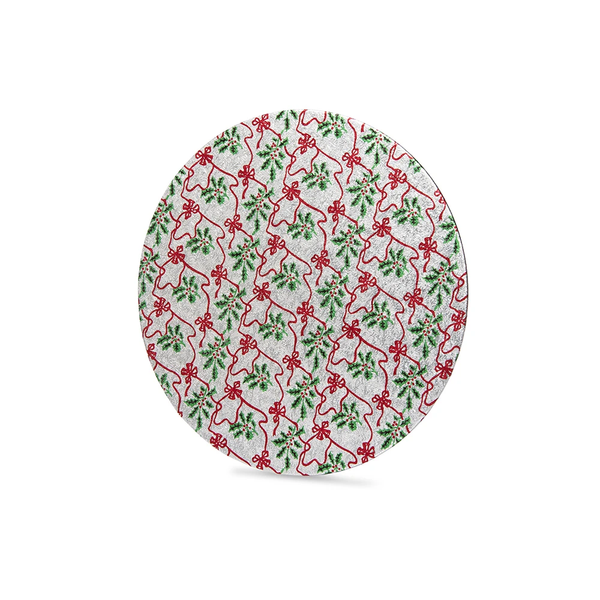 Unwrapped Holly Print Round Boards Assortment (10")
