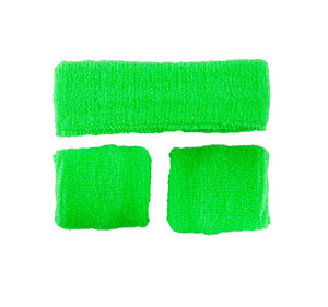 80's Sweatband & Wristbands - NEON GREEN