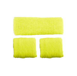 80's Sweatband & Wristbands - NEON YELLOW